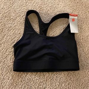 NWT Hanes Sports Bra Small - Black and Soft MB